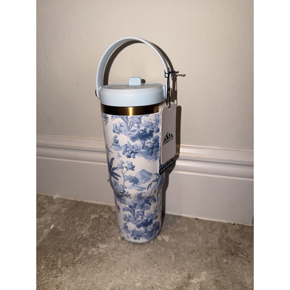 Hydrapeak Blue & White Nomad Water Bottle Artisan Collection New BPA FREE 32OZ